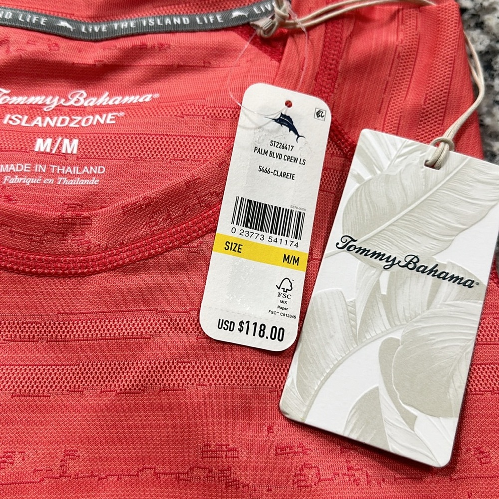 NWT Tommy BAHAMA Palm Boulevard IslandZone® Long-Sleeve Crew - Picture 8 of 8